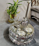 SILVER LOTUS , ANTIQUE FINISH HAND CRAFTED  GERMAN SILVER URLI SET -SNSLUS001