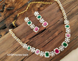 MADHUBALA, GOLDEN  STONES NECKLACE SET FOR WOMEN -LRNSW001MB