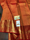 RED BRIDAL SILK SAREE  1 GRAM GOLDEN ZARI WEAVES-PDSRSS001