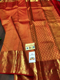 RED BRIDAL SILK SAREE  1 GRAM GOLDEN ZARI WEAVES-PDSRSS001