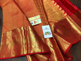 RED BRIDAL SILK SAREE  1 GRAM GOLDEN ZARI WEAVES-PDSRSS001