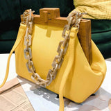 YELLOW SHADE PREMIUM SERIES WOODEN FRAME STYLISH SLING BAG FOR WOMEN -MOESS001Y
