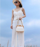 WHITE SHADE PREMIUM SERIES WOODEN FRAME STYLISH SLING BAG FOR WOMEN -MOESS001W