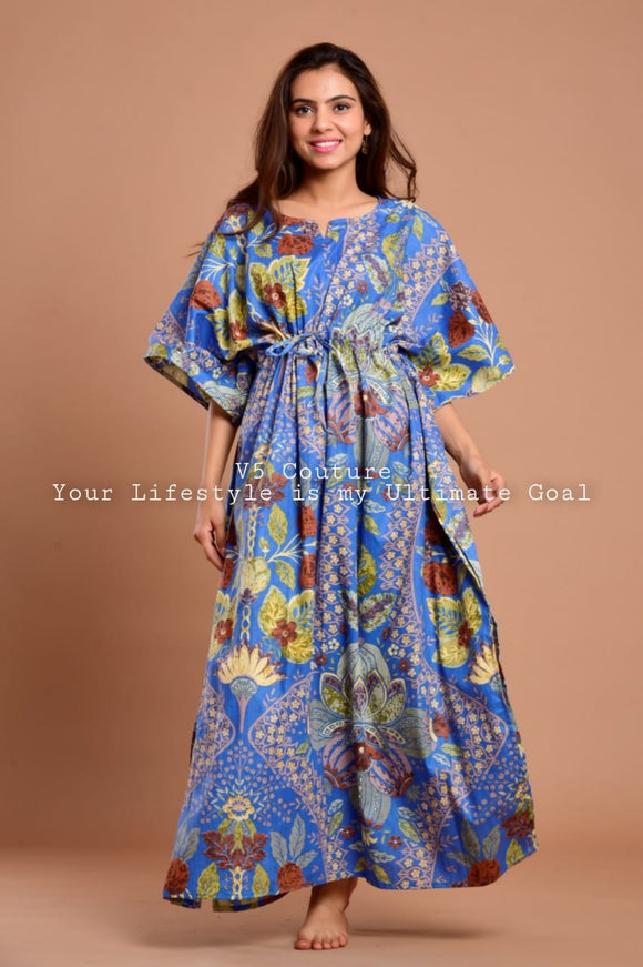 V5 COUTURE NEW SUMMER LAUNCH PRINTED COTTON KAFTAN FOR WOMEN -KFVG5001KB