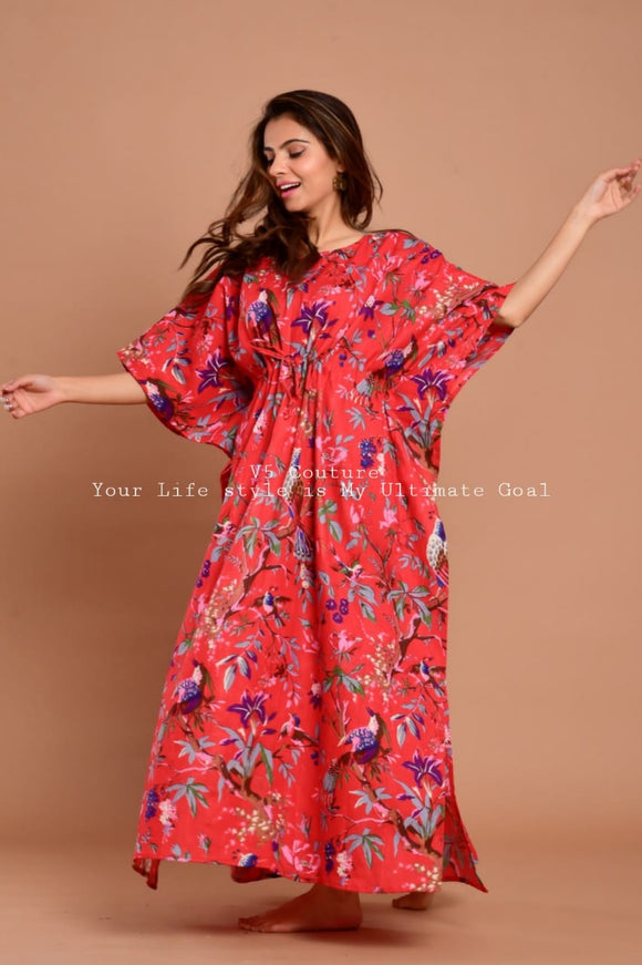 V5 COUTURE NEW SUMMER LAUNCH PRINTED COTTON KAFTAN FOR WOMEN -KFVG5001R