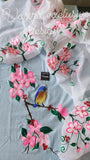 BEAUTIFUL COTTON HAND PAINTED BIRDS  SALWAR SUIT MATERIAL FOR WOMEN-GANYSSM001B