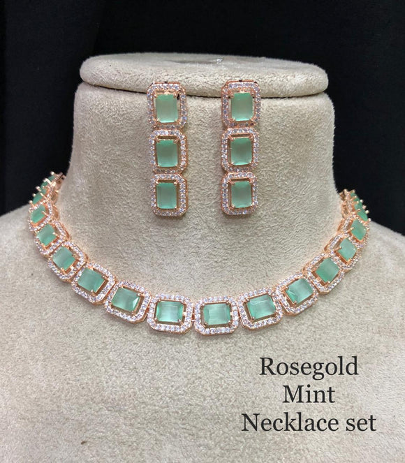 MYTRAYEE, ROSE GOLD FINISH NECKLACE SET FOR WOMEN -MOEMNS001