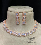 MYTRAYEE, ROSE GOLD FINISH NECKLACE SET FOR WOMEN -MOEMNS001