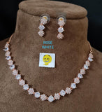 KIARA ,ELEGANT  ROSE GOLD FINISH NECKLACE SET FOR WOMEN -MOESNS001RS