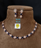KIARA ,ELEGANT  ROSE GOLD FINISH NECKLACE SET FOR WOMEN -MOESNS001RS