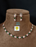 KIARA ,ELEGANT  ROSE GOLD FINISH NECKLACE SET FOR WOMEN -MOESNS001RS