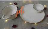 Elegant Stoneware Matte Finish Dinner Set (14 Pcs)-SKDDS001W