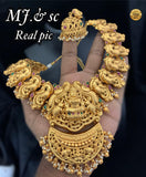 MYNAVATHY,MATTE FINISH BRIDAL TEMPLE NECKLACE SET FOR WOMEN -SAYDNSM001