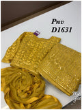 Yellow Silk crop top with silk skirt with beautiful heavy embroidery work and  foil work Lehanga-RGLY001