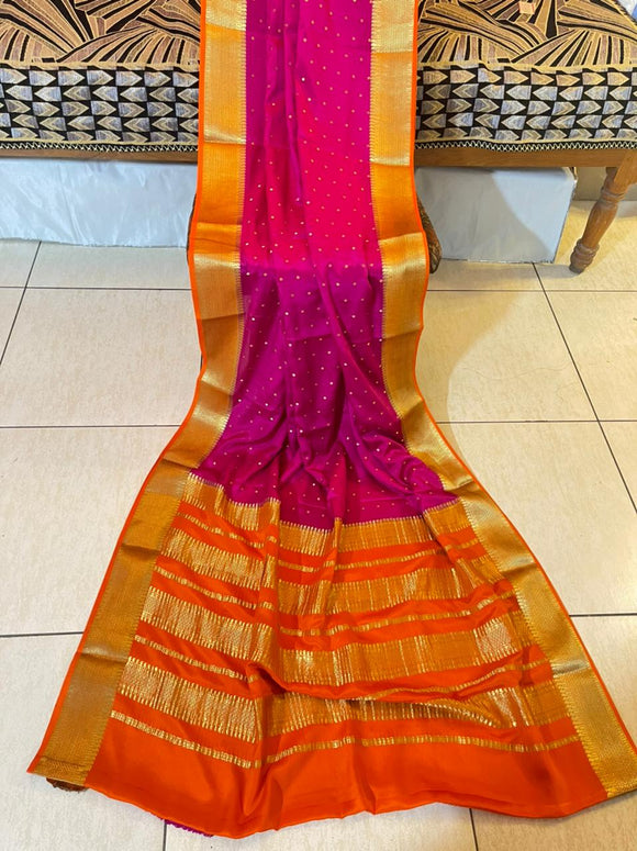Authentic Pure Mysore Silk Saree For Women-MOEMSS001MO