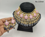 RITIKA, TRADITIONAL MEENAKARI KUNDAN NECKLACE SET FOR WOMEN -RITZMNS001