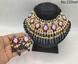 RITIKA, TRADITIONAL MEENAKARI KUNDAN NECKLACE SET FOR WOMEN -RITZMNS001