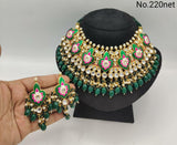 RITIKA, TRADITIONAL MEENAKARI KUNDAN NECKLACE SET FOR WOMEN -RITZMNS001