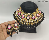 RITIKA, TRADITIONAL MEENAKARI KUNDAN NECKLACE SET FOR WOMEN -RITZMNS001