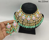 RITIKA, TRADITIONAL MEENAKARI KUNDAN NECKLACE SET FOR WOMEN -RITZMNS001