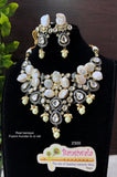REAL BAROQUE FUSION KUNDAN AND CZ NECKLACE SET FOR WOMEN -MOEBNS001