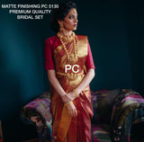 MEENAKSHI,PREMIUM QUALITY MATTE GOLD FINISH BRIDAL JEWELLERY SET FOR WOMEN-SAYDBJSS001M