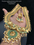 JAYALAKSHMI GREEN , PREMIUM QUALITY KEMP STONE LONG HAARAM/LONG NECKLACE FOR WOMEN-ARTLNS001G