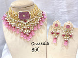 TRISHALA, TRADITIONAL KUNDAN NECKLACE SET FOR WOMEN-LRKNS001