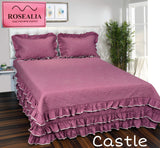 CASTLE, PREMIUM BED COVERBC001 WITH THREE LAYERED SKIRT FRILLS AND PILLOW COVERS-GIRIBC001