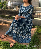 Beautiful Printed Rayon Cotton gown with Pocket on Both side-RESHKWB001