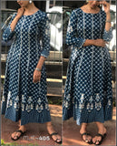 Beautiful Printed Rayon Cotton gown with Pocket on Both side-RESHKWB001