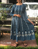 Beautiful Printed Rayon Cotton gown with Pocket on Both side-RESHKWB001