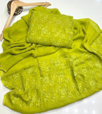 Karachi Chikan handwork dress material-OBCWKM001