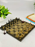 Collectible Premium Metal Brass Made Chess Board Game Set with 100% Brass Pieces,Brass Antique Showpiece Decorative Gift Item-PPBCB001