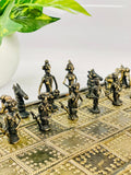 Collectible Premium Metal Brass Made Chess Board Game Set with 100% Brass Pieces,Brass Antique Showpiece Decorative Gift Item-PPBCB001