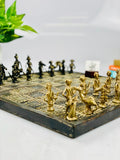 Collectible Premium Metal Brass Made Chess Board Game Set with 100% Brass Pieces,Brass Antique Showpiece Decorative Gift Item-PPBCB001
