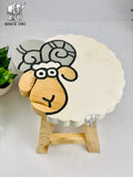 PINE WOOD SHEEP STOOL FOR KIDS-PPKS001