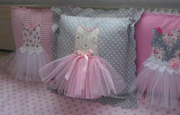 SET OF 3 , CUTE FROCK  CUSHIONS FOR KIDS-DMX001F