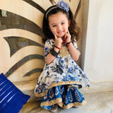 PANKURI, GIRLS ANARKALI KURTA SHARARA SET -PANKAKS001