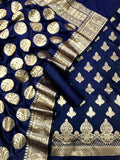 Beautiful Pure Banarasi Silk Zari Weaving Suit with Banarasi Silk Duppatta-MADHUSS001