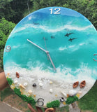 SLICE OF BLUE SEA, RESIN DESIGNER CLOCK -ANUBAC001S