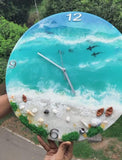 SLICE OF BLUE SEA, RESIN DESIGNER CLOCK -ANUBAC001S