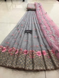 Half saree sets in Pure organza all over embroidery with beautiful and latest work borders with blouse along with cut work voni-RGLU001