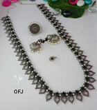 SARANGINI, OXIDISED SILVER NECKLACE SET FOR WOMEN-SARANSW001