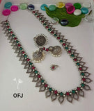 SARANGINI, OXIDISED SILVER NECKLACE SET FOR WOMEN-SARANSW001