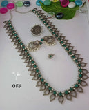 SARANGINI, OXIDISED SILVER NECKLACE SET FOR WOMEN-SARANSW001