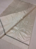 WHITE AUTHENTIC CHANDERI SILK SAREE WITH SILVER ZARI BORDERS  FOR WOMEN-SACSS001WS
