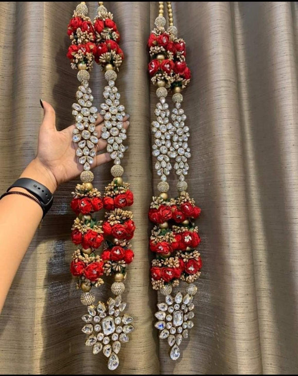 Suhag , Beautiful Royal Kundan Wedding Varmala / Grand Wedding Garlands /Varmala -AKSH001WVM