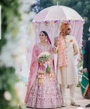 BRIDAL ENTRY UMBRELLA WITH TAIL FOR A GRAND ENTRY OF BRIDES-PUNEBU001