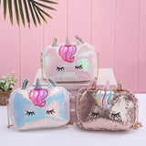 Cute Girls Unicorn Handbag Children Rainbow Color Crossbody Purses And Handbags Princess Girl Cartoon Party Shoulder Bags-PANIUB001